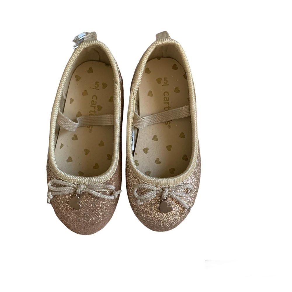 Carters Sparkly Gold Mary Jane Slip On Shoe NWT Size 5